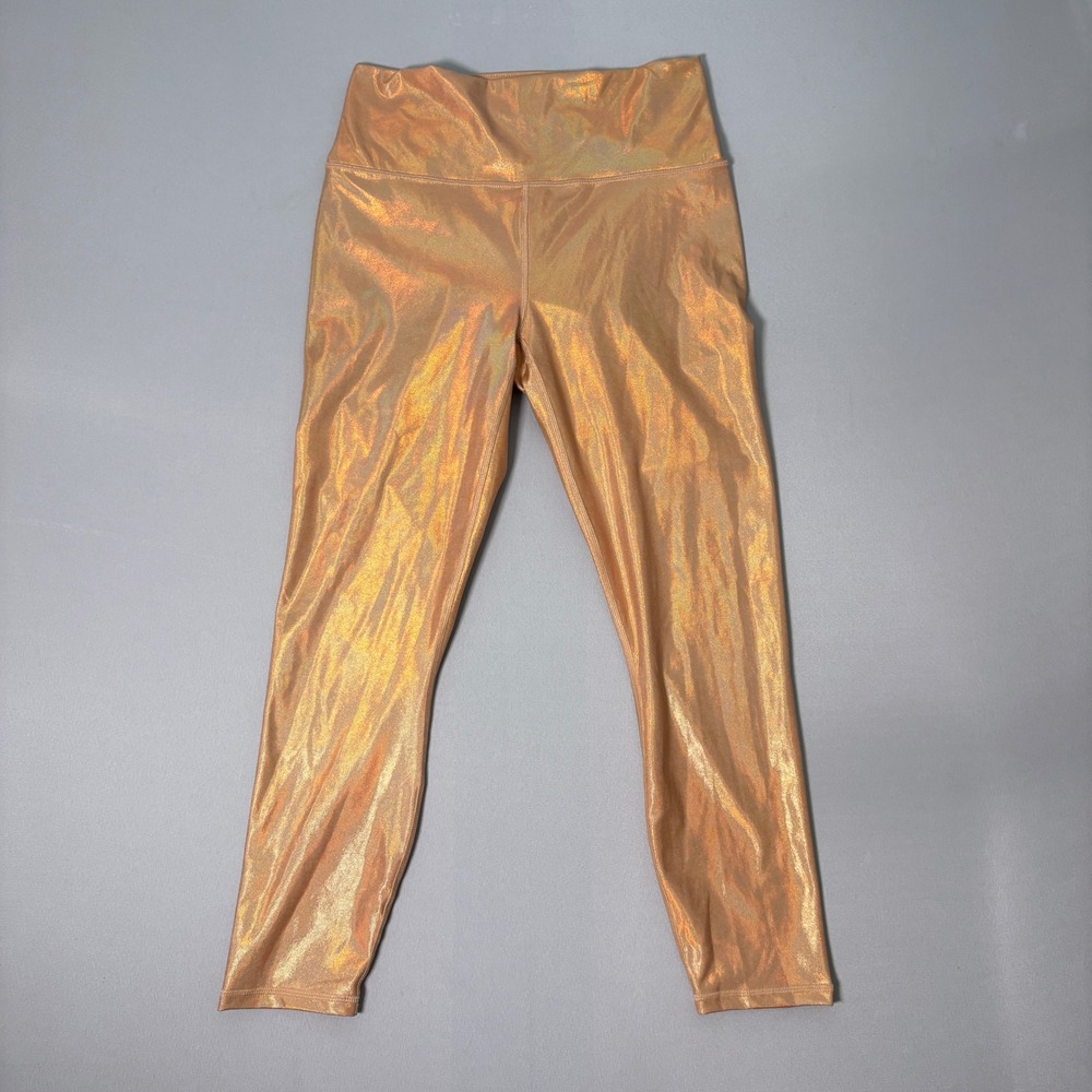 Fabletics Ultra High-Waisted Iridescent Luxe 7/8 Leggings Rose Gold L NWT